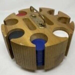 Vintage Wooden Poker Chip Carousel